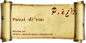 Petul Áron névjegykártya